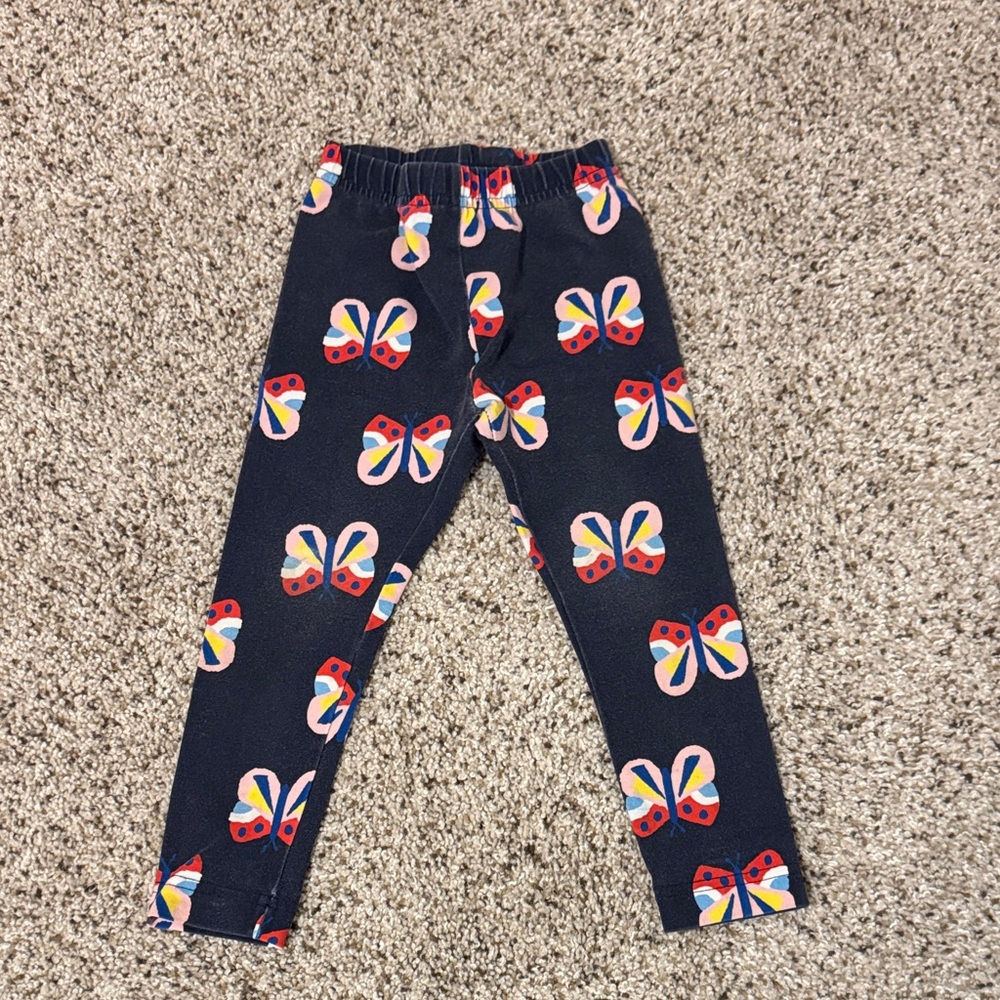 Hanna Andersson Navy Butterfly Print Leggings 3T